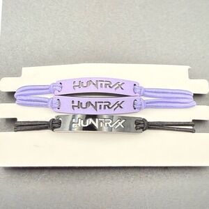 Huntrx Elastic Wristband Bracelet Set of 3 Purple Black Logo Sport‎ Accessory